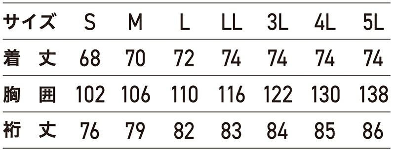 サイズ表