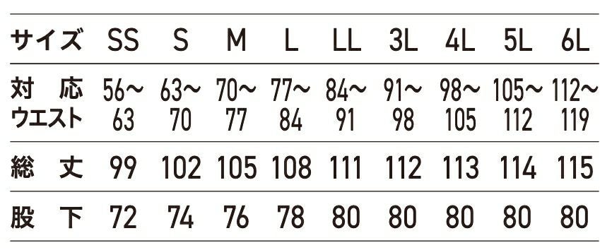 サイズ表