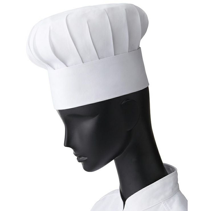 【カツラギ薄手】コック帽（高さ17.5cm） [SRV-16]　ホワイト