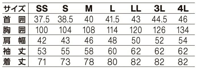 サイズ表