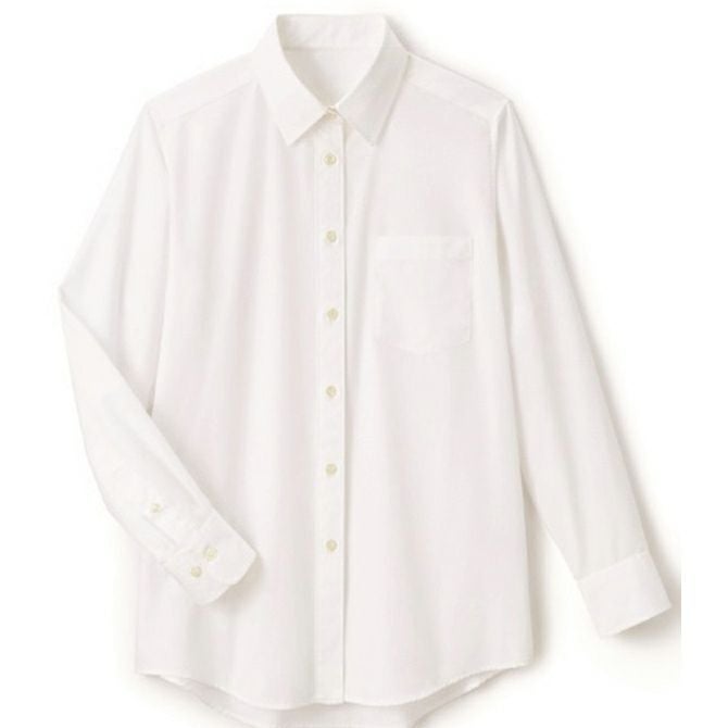 [レディース] ブラウス（左胸ポケット） [スマートシルエット] [SRV-SBLL-1804]　オフ白