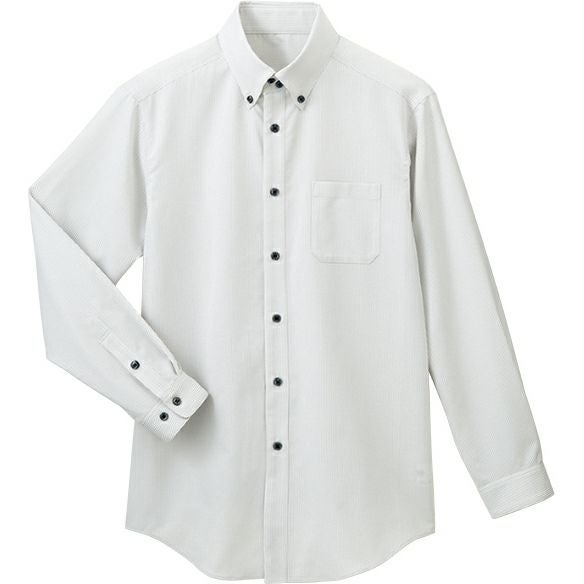 ボタンダウンシャツ [ストレッチ] [男女兼用] [SRV-SBLU-1201]　グレー