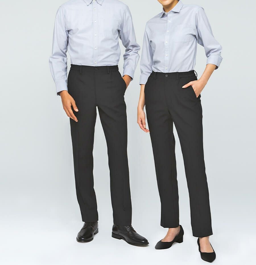 ストレッチパンツ着用写真：男女