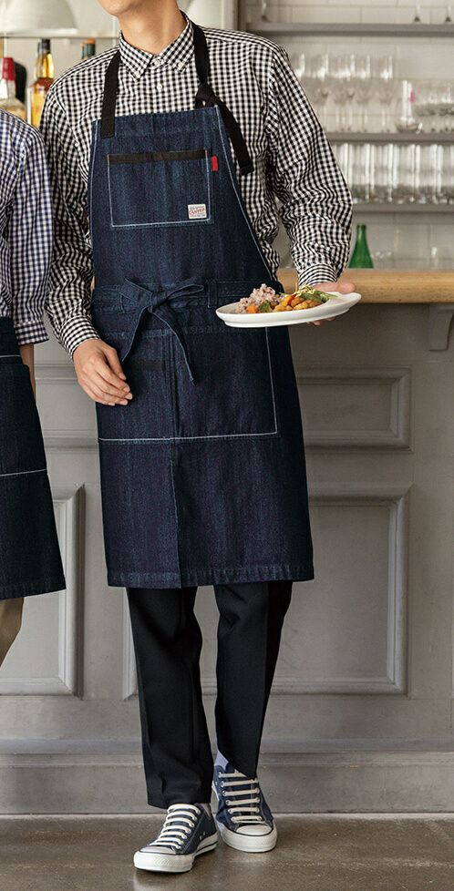 デニムエプロン着用写真