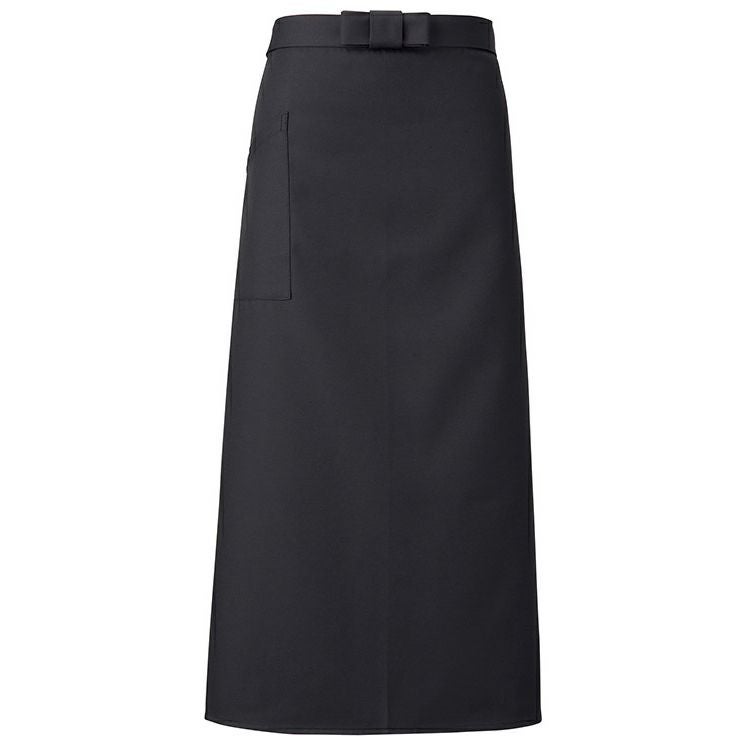 ロングエプロン（前中心丈85cm） [SRV-A1675]　ブラック