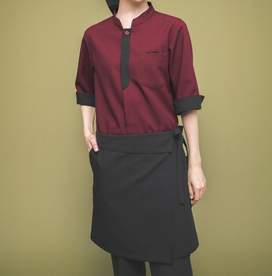 和風ショートエプロン着用写真