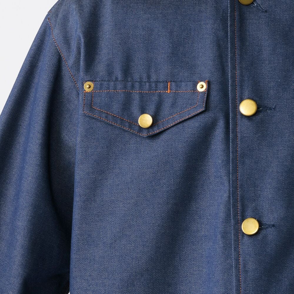 右胸ペン差し穴付き飾りフラップ