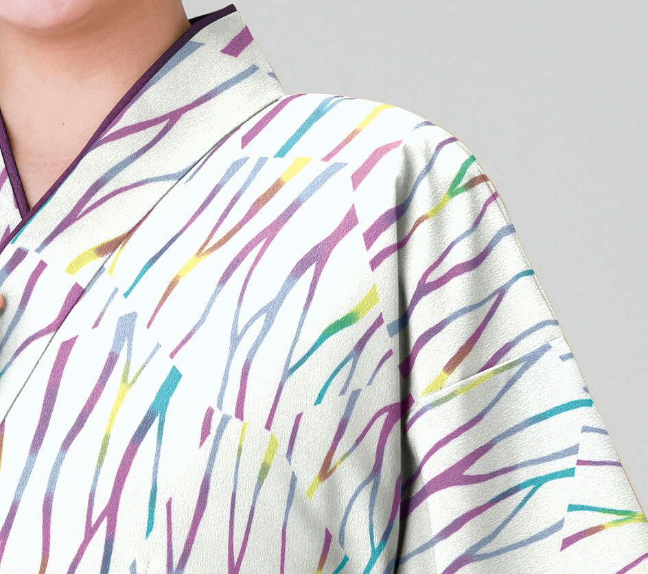 和モダンな色枝流れ柄のアップ写真