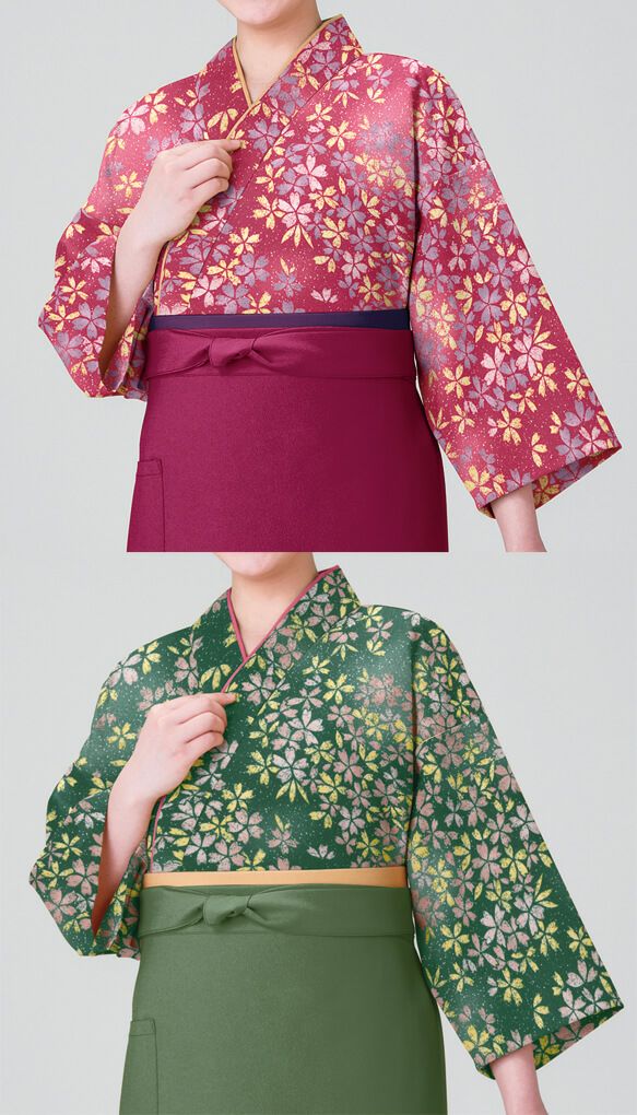 【日本製】作務衣・上着 [満点桜柄] [女性用] [KY-SJ4071-SJ4072]