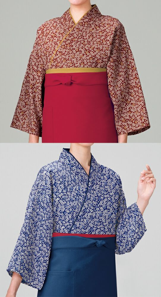 日本の伝統衣装 貼り絵　フレーム付き 日本製】本手染め作務衣・上着 [小桜] [女性用] [KY-SJ4301-SJ4303