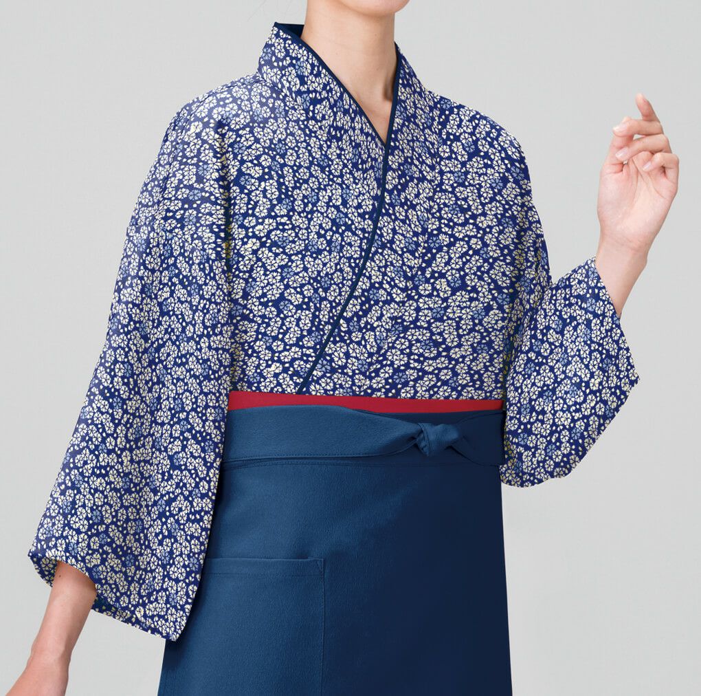 日本製】本手染め作務衣・上着 [小桜] [女性用] [KY-SJ4301-SJ4303
