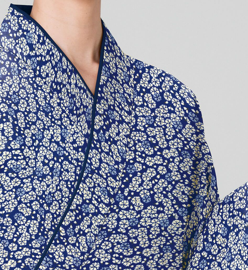 紺色作務衣・生地アップ写真