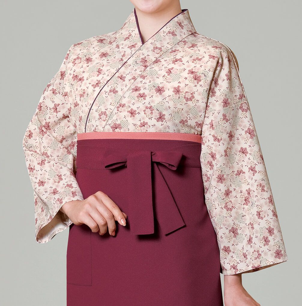 【日本製】本手染め作務衣・上着 [桜と楓] [男女兼用] [KY-SJ4312]