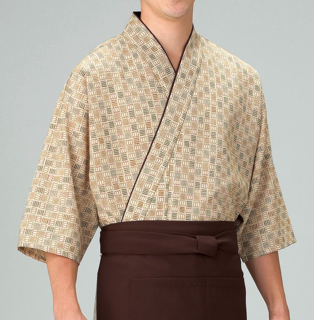 【日本製】作務衣・上着 [彩り石畳] [男女兼用] [KY-SJ4064]