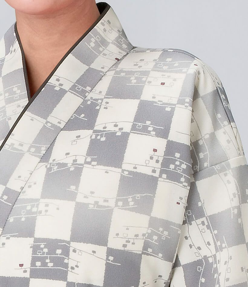 グレーの生地アップ写真