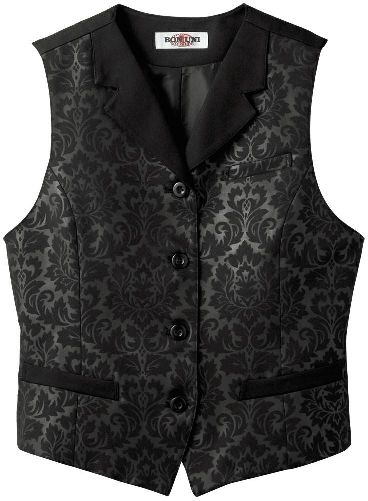 新品☆定価24000円☆Black & White☆ レディース ベスト LL レディース・ベスト(ストレッチ)(静電) [BNUN-15212-99]│名入れロゴ