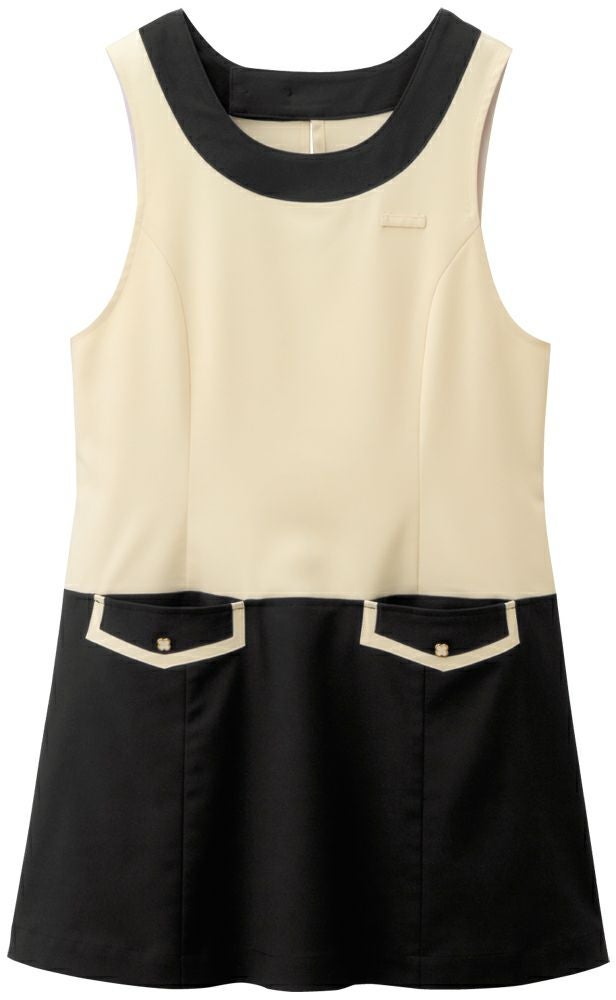 レディース・エプロンドレス [BNUN-00912-72]<br>ライトベージュ×黒