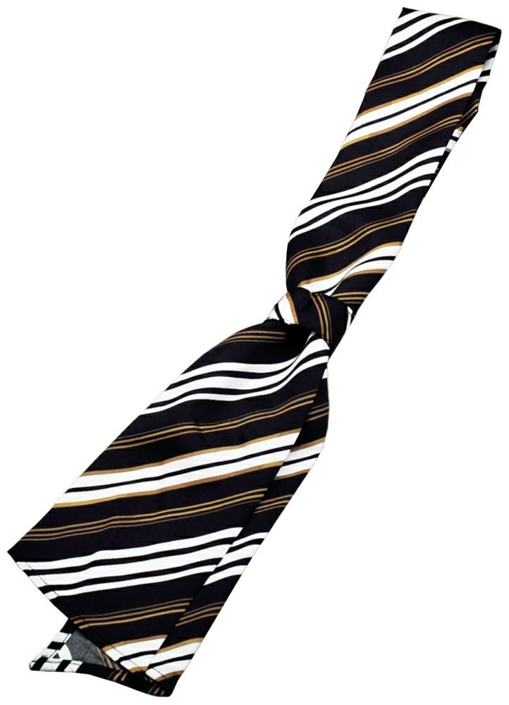 男女兼用・ワンタッチコックタイ [BNUN-28315-99]<br>黒×白×ゴールド