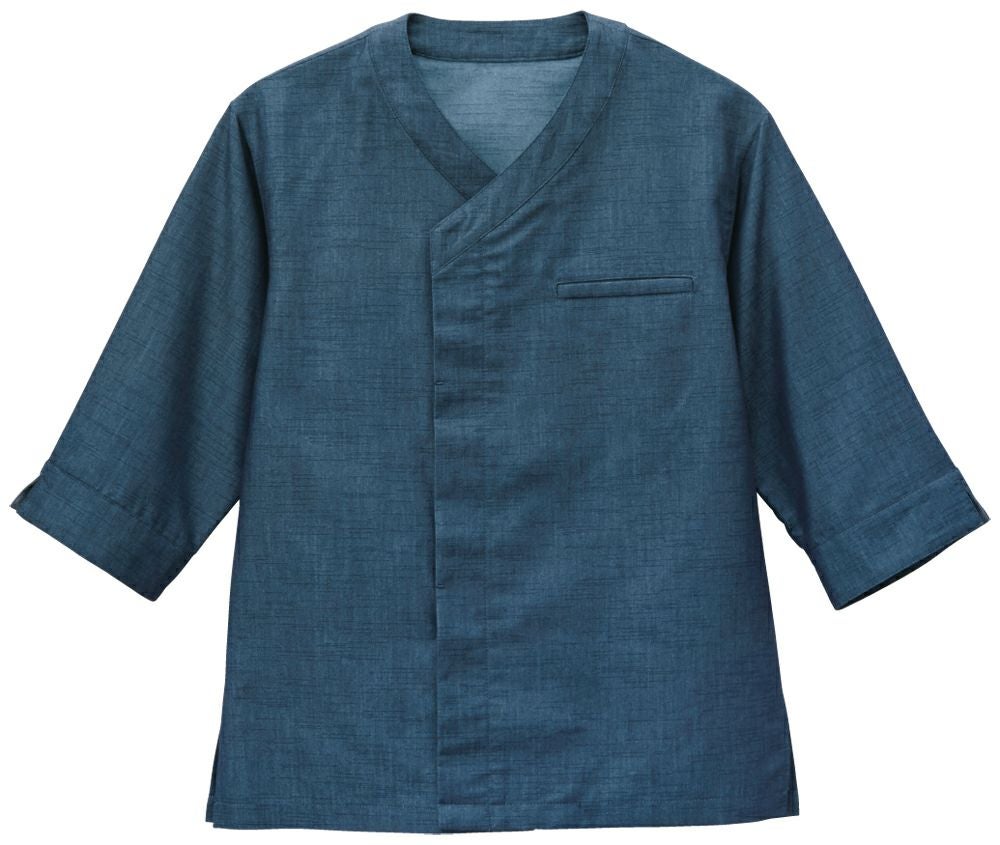 男女兼用・和風シャツ [BNUN-44307]<br>藍