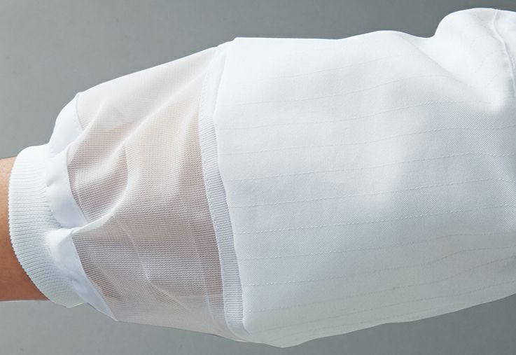 長袖二重袖(フライスタイプ)<br>体毛落下防止用の袖口インナーガードにフライスを使用。