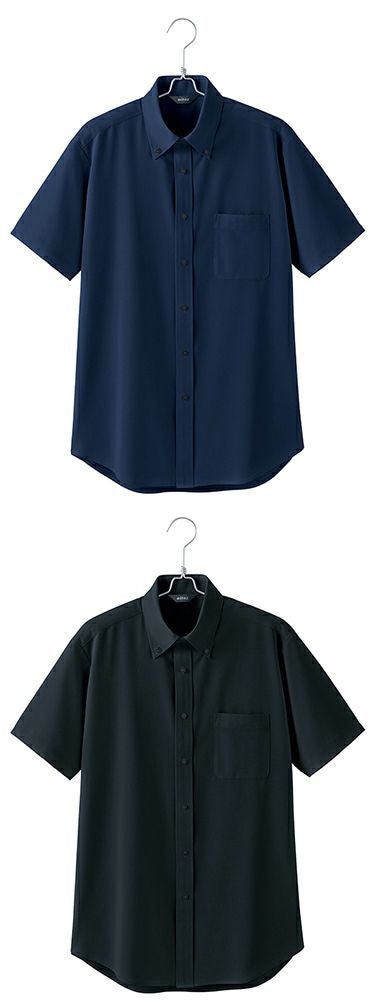 北陸の素材力 スーパーノーアイロン・メンズ半袖ボタンダウンシャツ（ノーアイロン）（透け防止） [AZ-634260]