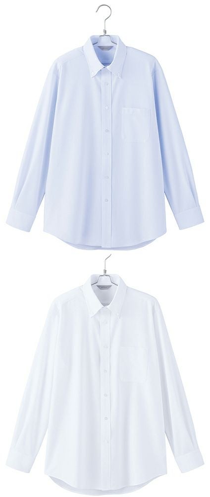 北陸の素材力 スーパーノーアイロン・メンズ長袖ボタンダウンシャツ（ノーアイロン） [AZ-634061]