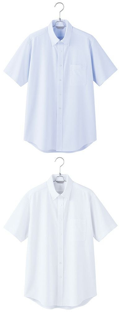 北陸の素材力 スーパーノーアイロン・メンズ半袖ボタンダウンシャツ（ノーアイロン） [AZ-634060]