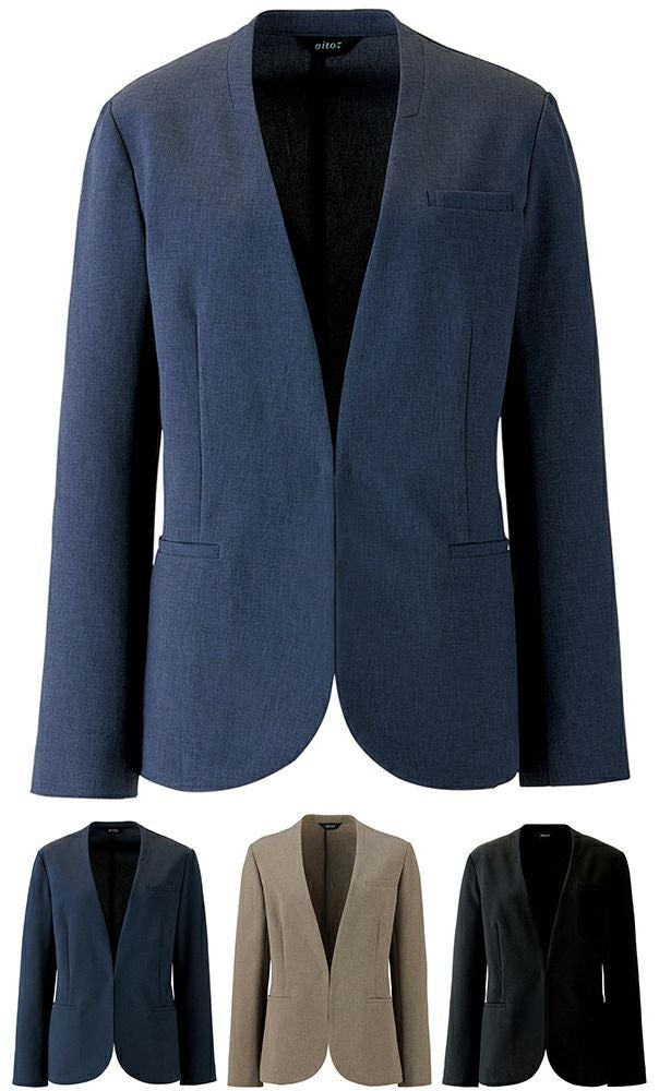 北陸の素材力2WAYストレッチスーツ・レディースノーカラージャケット [AZ-630020]