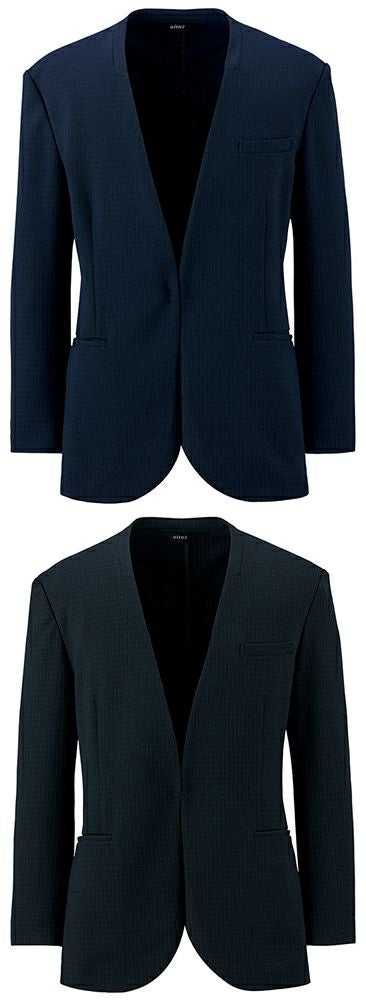 エコトラッドチェックスーツ・メンズノーカラージャケット [AZ-46055]