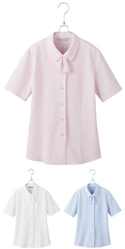 北陸の素材力 スーパーノーアイロン・半袖ブラウス（ノーアイロン）（透け防止） [AZ-HCB4110]