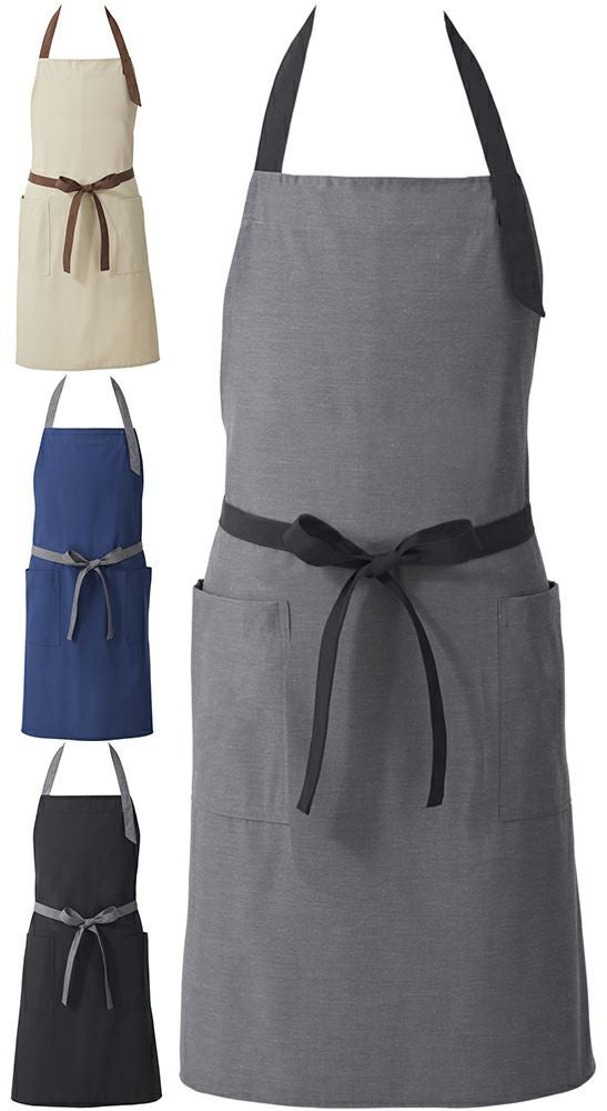 胸当てエプロン バイカラー (首掛け) [KSS-KN780]