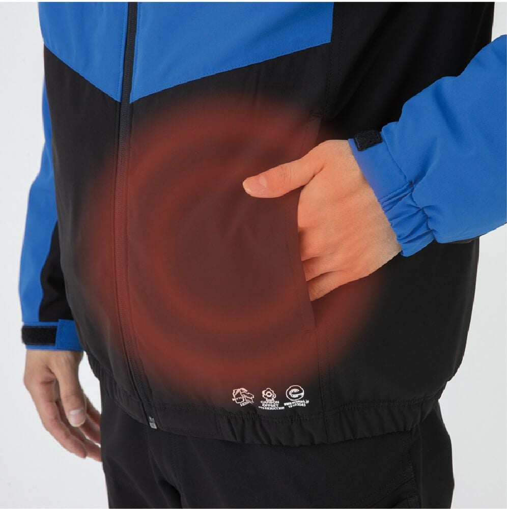 両脇ウォームポケット内側起毛トリコット素材