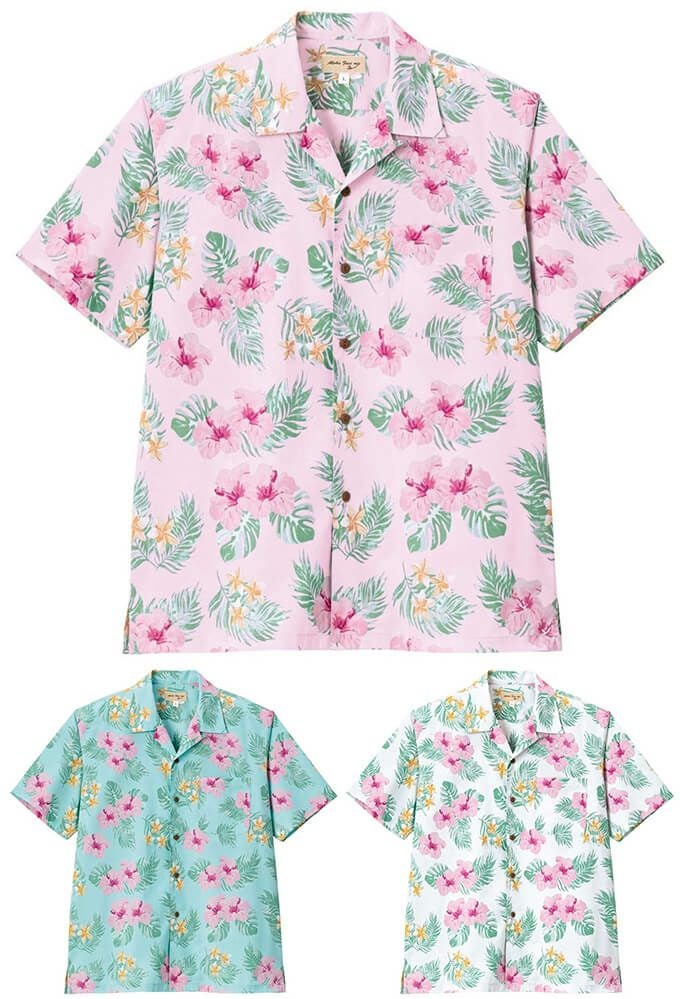 アロハシャツ（ハイビスカス柄）[BON-FB4577U]