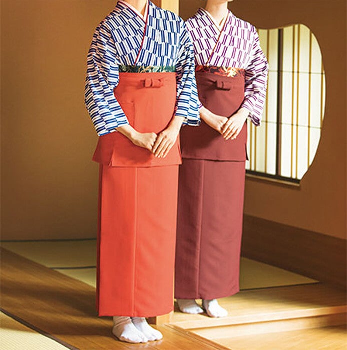 茶衣着の着用写真