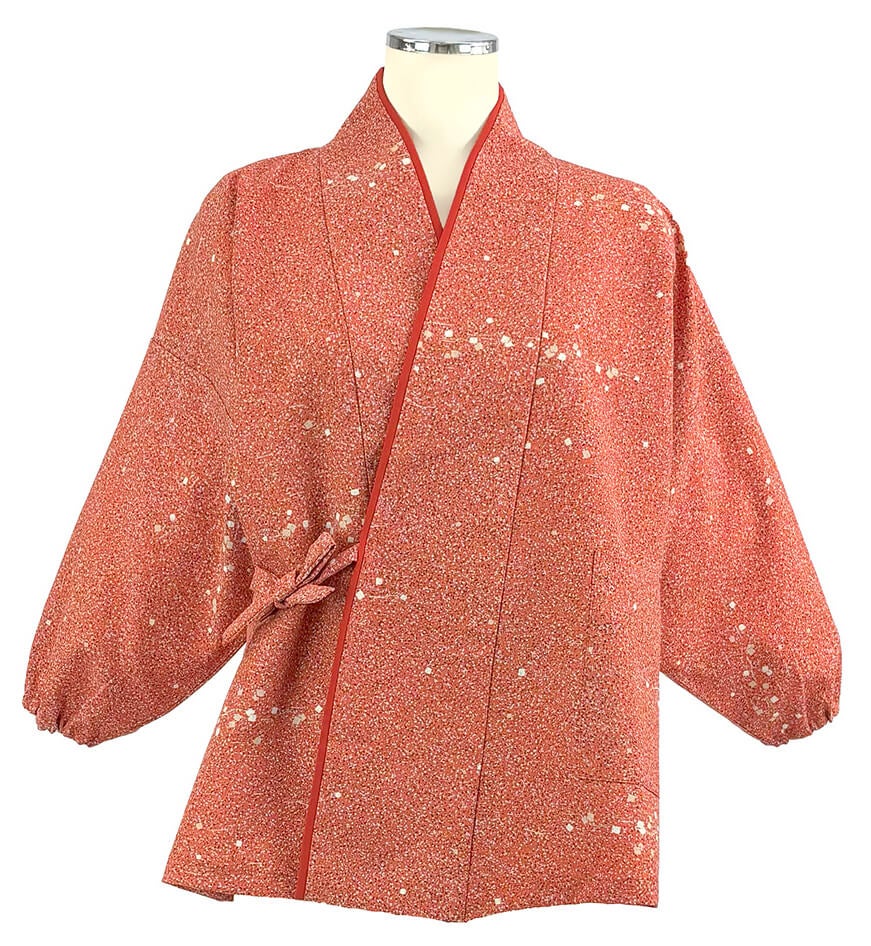 【日本製】茶衣着・上着(袖口ゴム加工) [蒔糊紙散らし]（女性用） [SRV-K3732]