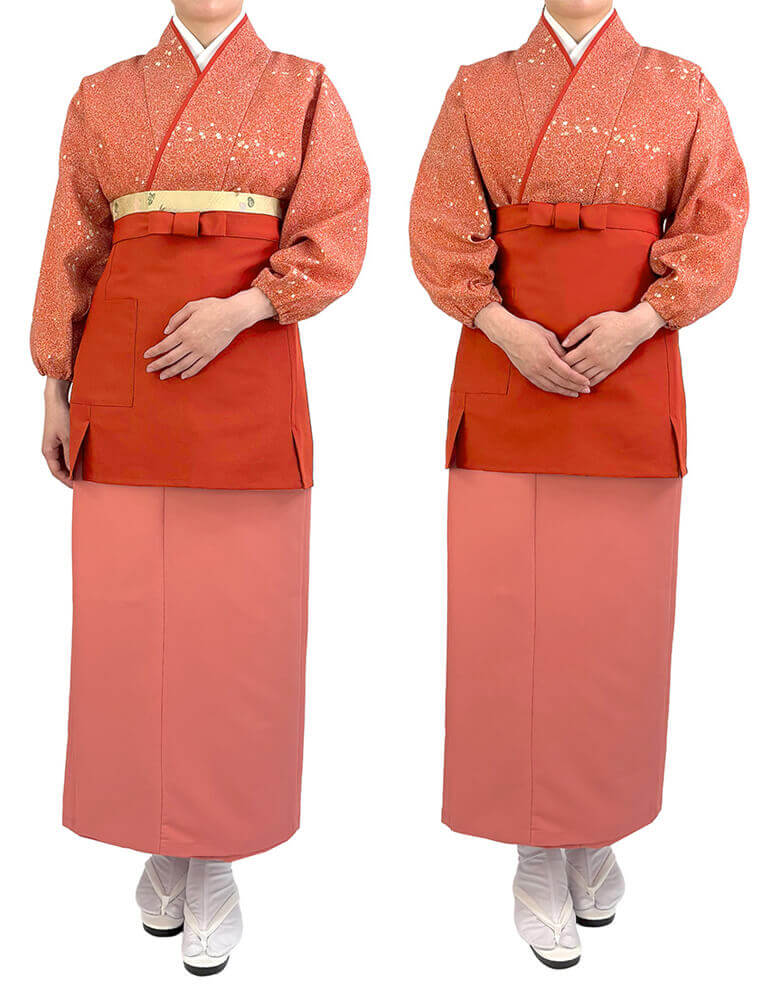 茶衣着・コーディネート例・スカート＆前掛け