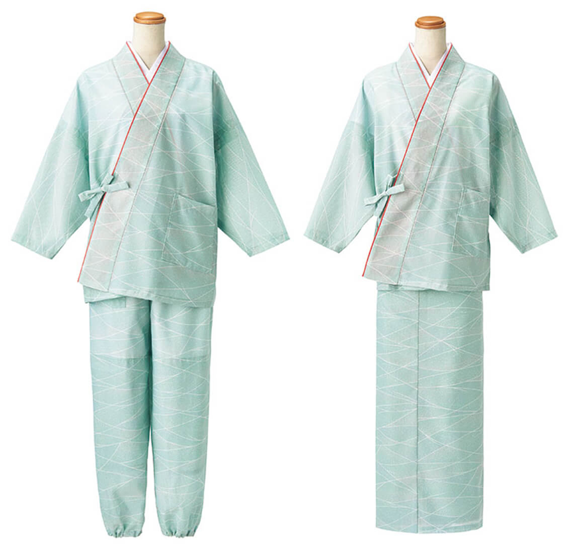 茶衣着ライトブルーのコーディネート例