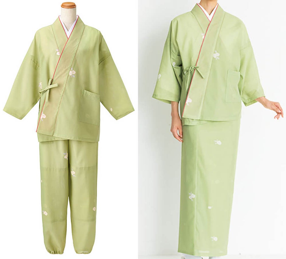 茶衣着：ライトグリーンのコーディネート例