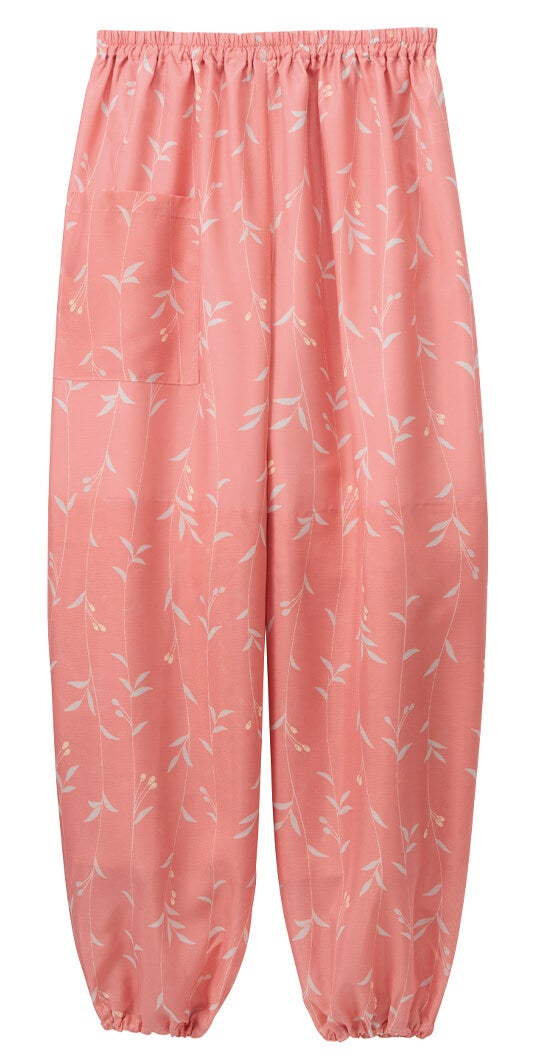 茶衣着パンツ：サーモンピンク