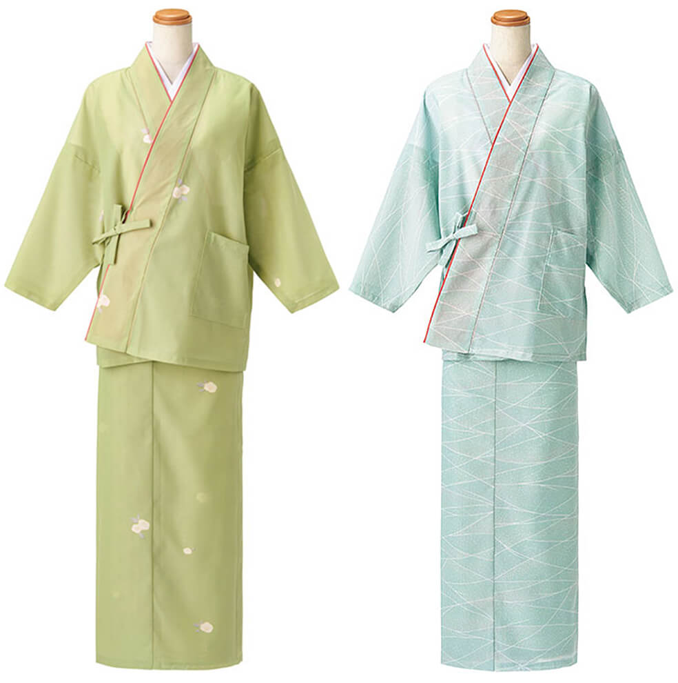 茶衣着の上下のコーディネート例