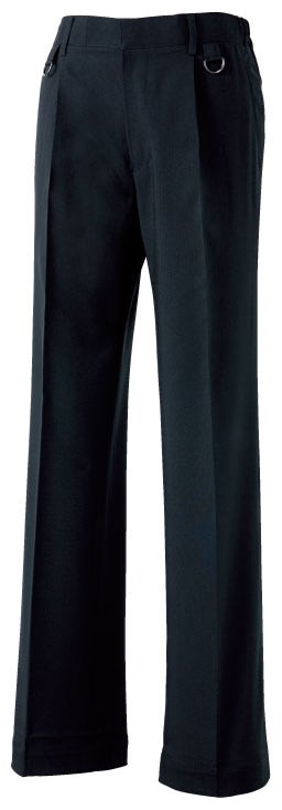 男女兼用ワンタックパンツ（裾上げ機能付）[SANS-AM61131]<br>ブラック