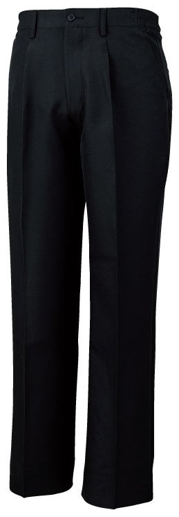 男女兼用ワンタック脇ゴムパンツ[SANS-AM6546]<br>ブラック